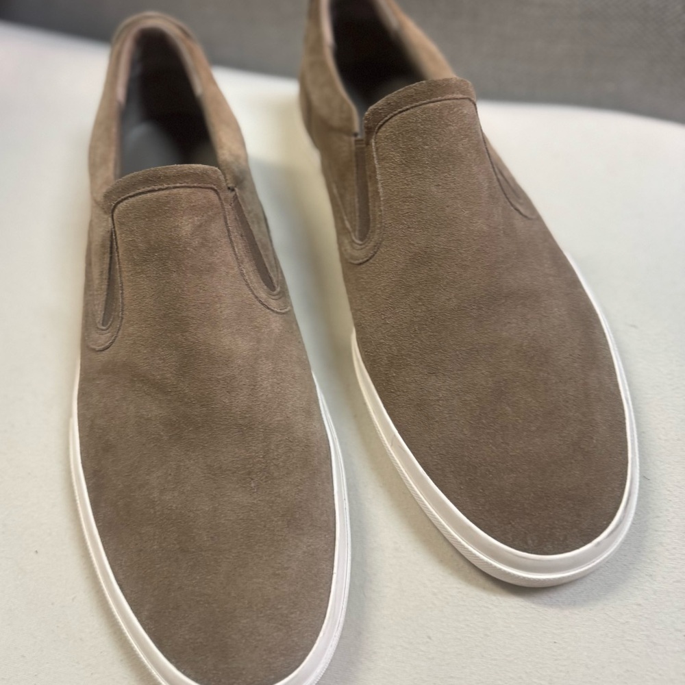 Vince Men's Brown Suede Slip-On Shoes